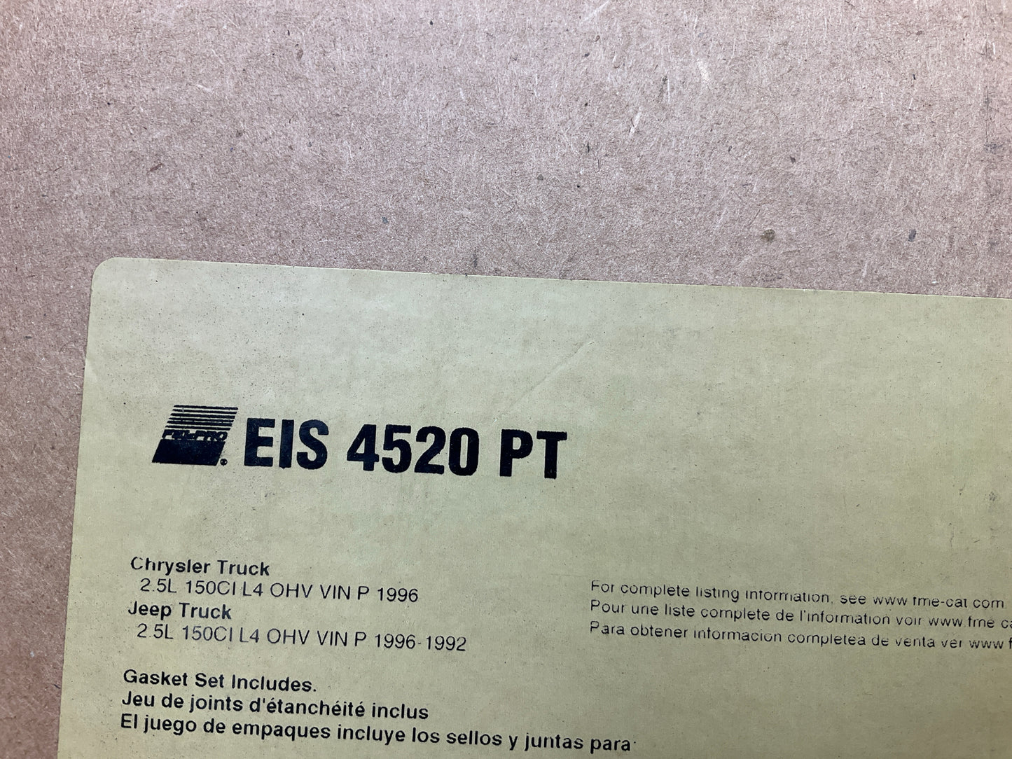 Fel-Pro EIS4520PT Engine Rebuilder Gasket Set For 1992-1996 Jeep 2.5L-L4 (VIN P)