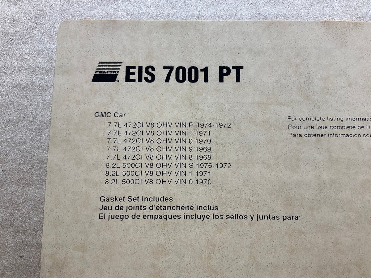 Fel-pro EIS7001PT Engine Short Block Rebuilder Gasket Set - Cadillac 472 500 V8
