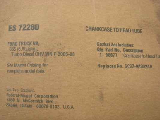 FEL-PRO ES72260 Crankcase To Head Tube Seal For 05-10 Ford 6.0L Turbo DIESEL V8