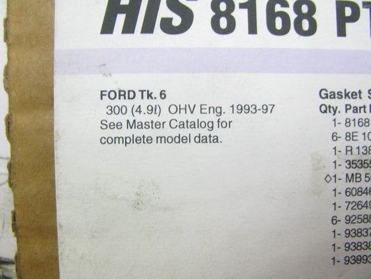 Fel-pro HIS8168PT-7 Cylinder Head Gasket Set For 1993-1996 Ford 300 4.9L-L6