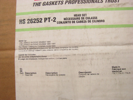 Fel-pro HS26252PT-2 Engine Head Gasket Set 1996-98 BMW 328i 528i Z3 2.8L I6 DOHC