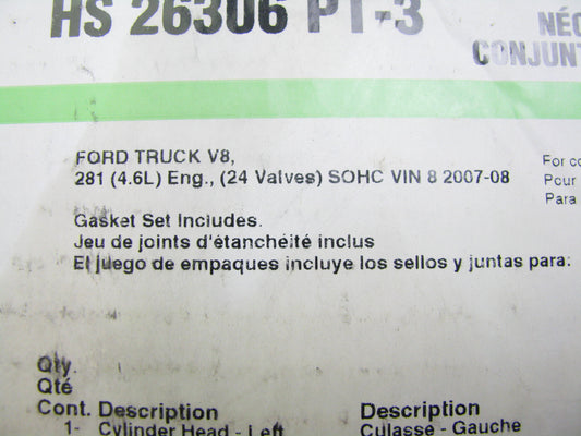 Fel-pro HS26306PT-3 Cylinder Head Gasket Set For 1997-2008 Ford Mercury 4.6L-V8