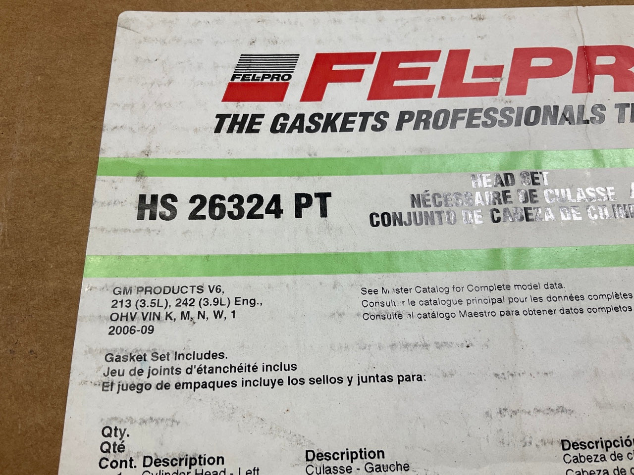 Fel-Pro HS26324PT Engine Cylinder Head Gasket Set - 2006-2011 GM 3.5L 3.9L V6