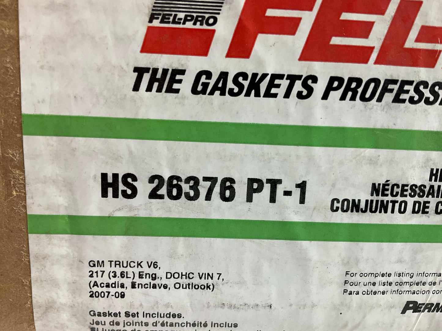 Fel-Pro HS26376PT1 Cylinder Head Gasket Set 2007-2008 GMC Buck Saturn 3.6L-V6