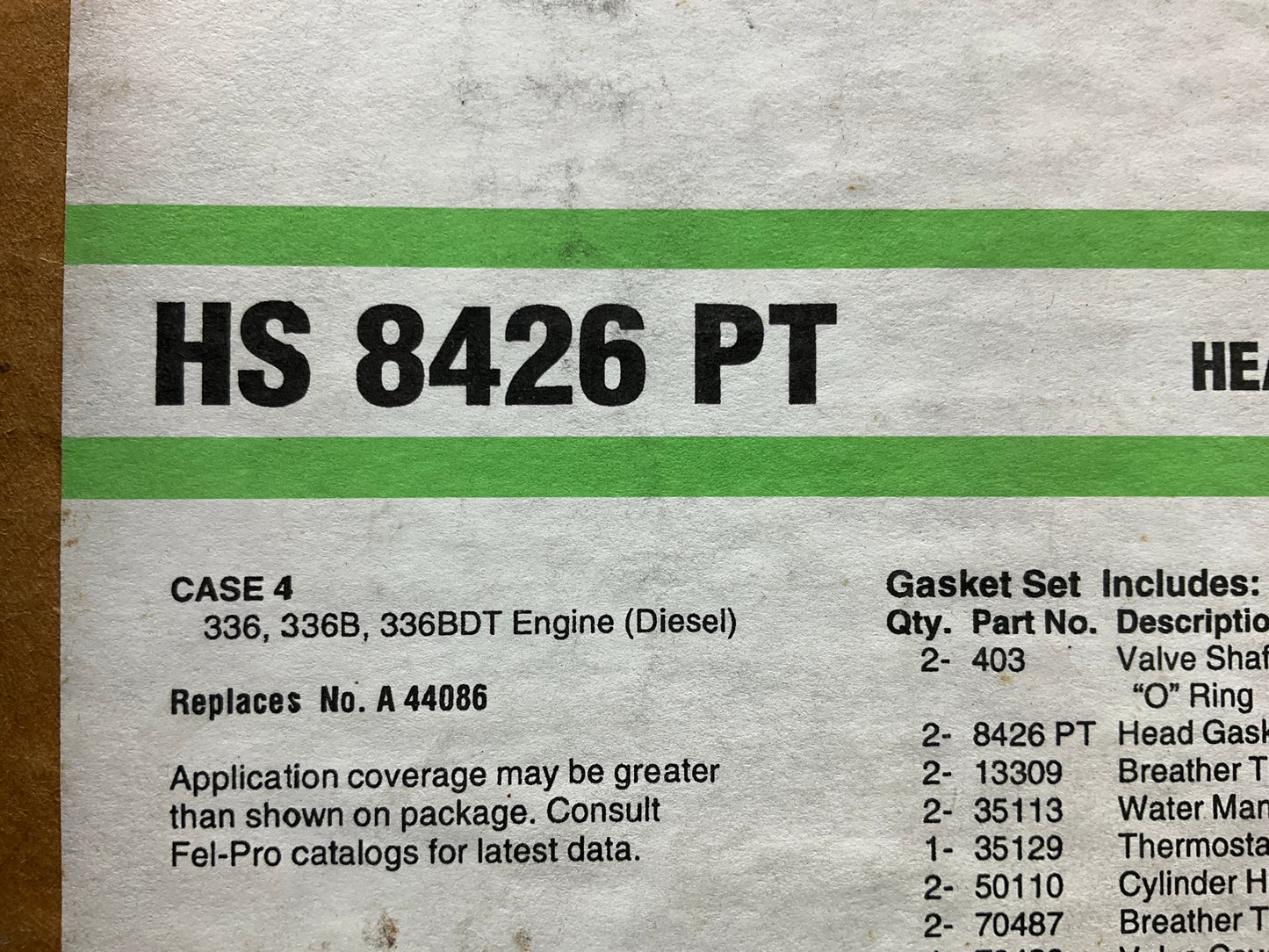 Fel-Pro HS8426PT Engine Cylinder Head Gasket Set For Case 336 336B 336BDT Diesel