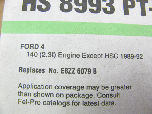 New Fel-pro HS8993PT-5 Cylinder Head Gasket Set For 1989-90 Mustang 2.3L