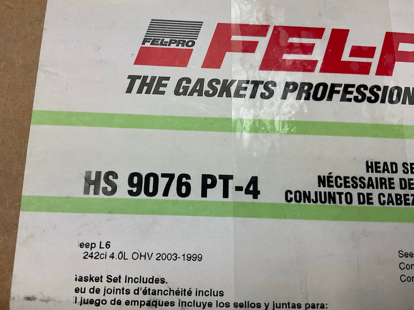 Fel-pro HS9076PT4 Engine Cylinder Head Gasket Set For 2000-2003 Wrangler 4.0L I6