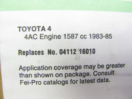 Fel-pro HS9078PT Cylinder Head Gasket Set For 1983-1985 Toyota Corolla 1.6L-L4