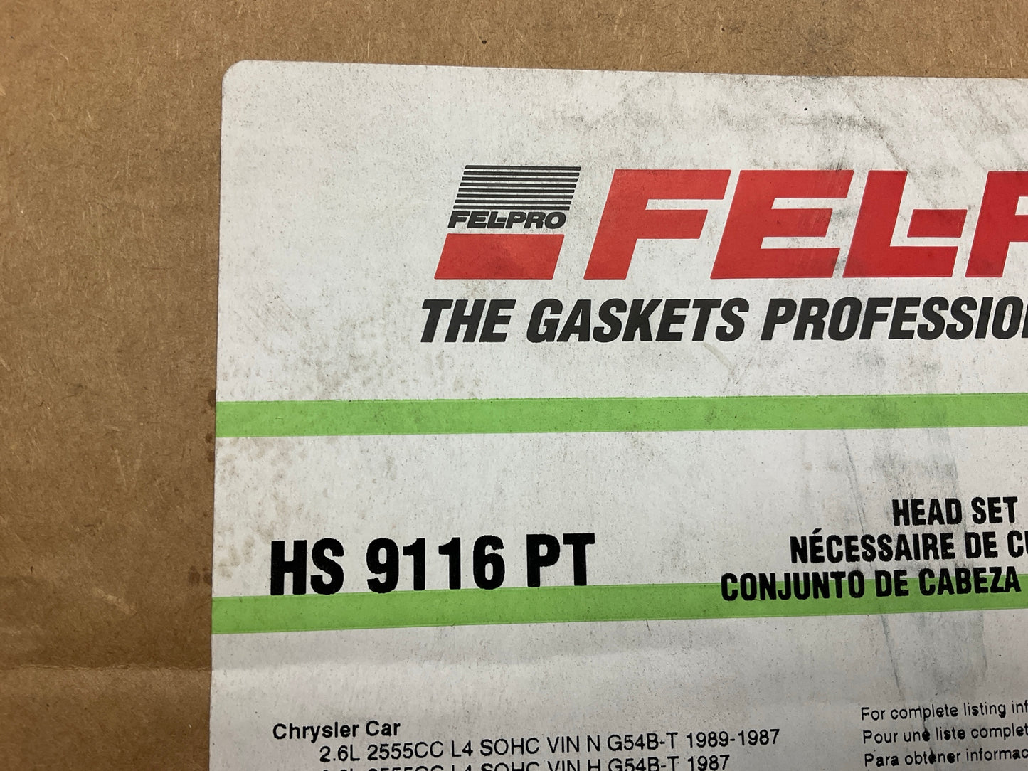 Fel-Pro HS9116PT Cylinder Head Gasket Set For 1987-1989 Chrysler Conquest G54B-T