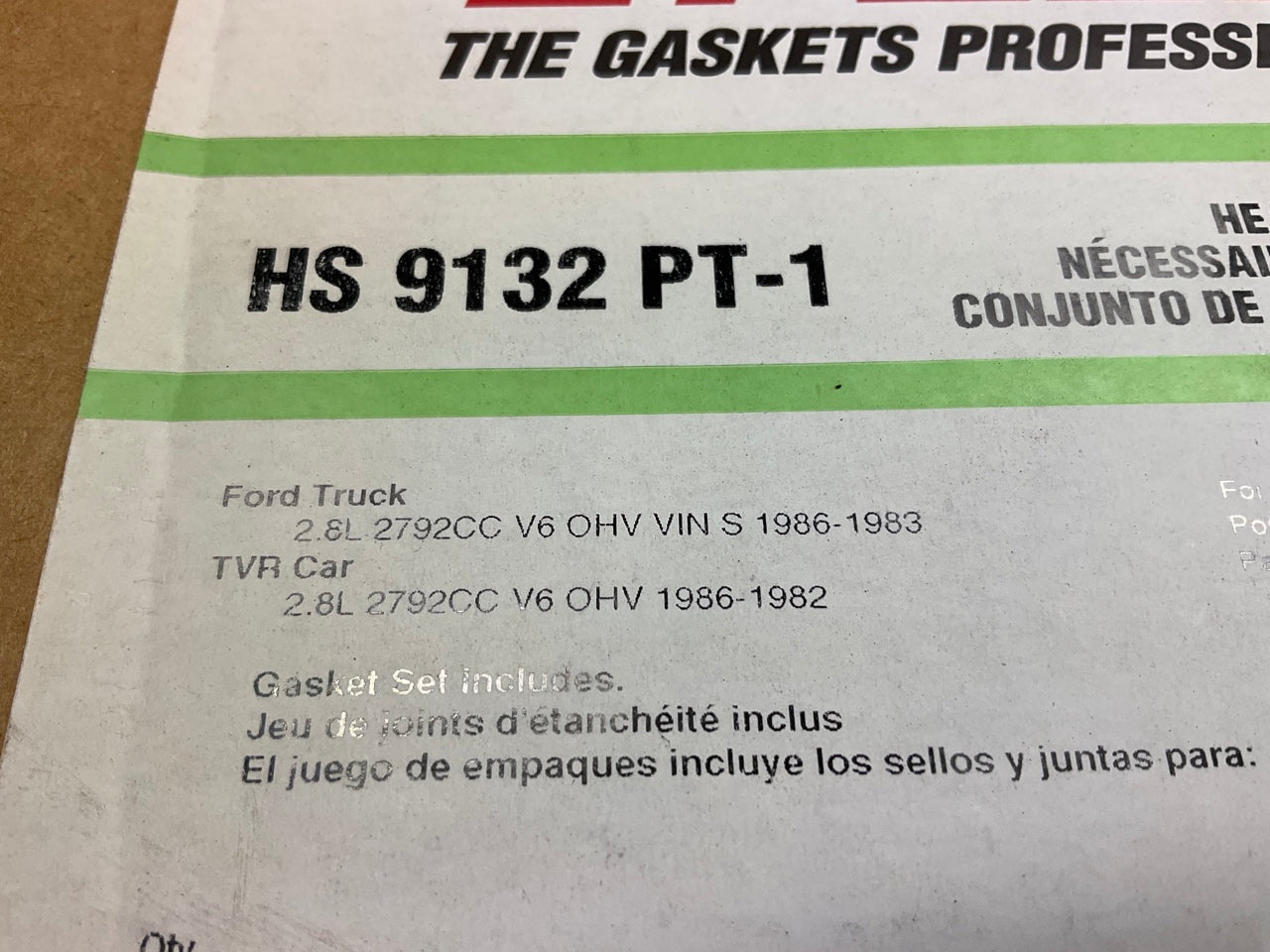 FEL-PRO HS9132PT1 Cylinder Head Gasket Set - 1983-1986 Ford 2.8L V6