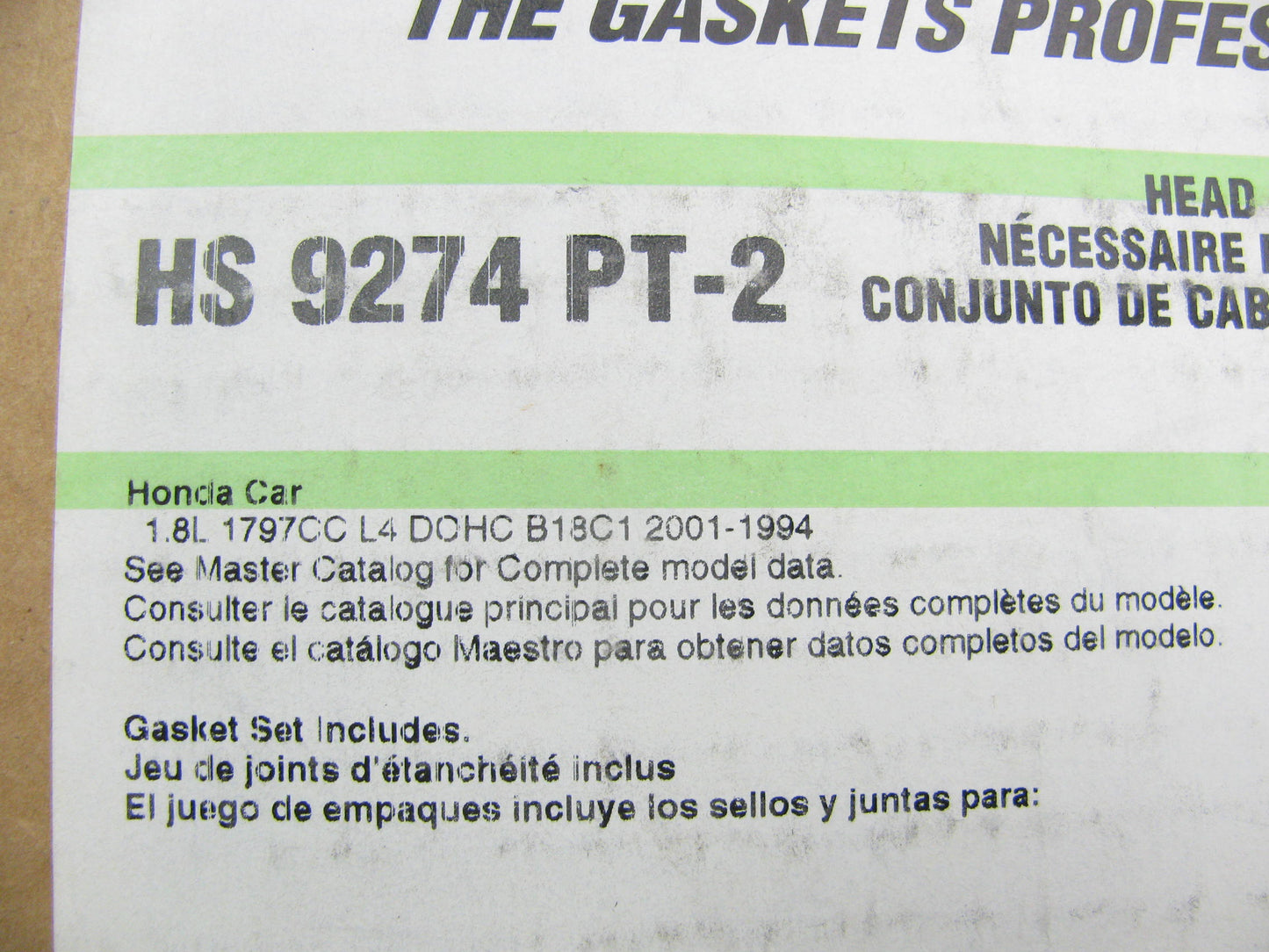 Fel-pro HS9274PT-2 Cylinder Head Gasket Set For 1994-2001 Acura Integra 1.8L-L4