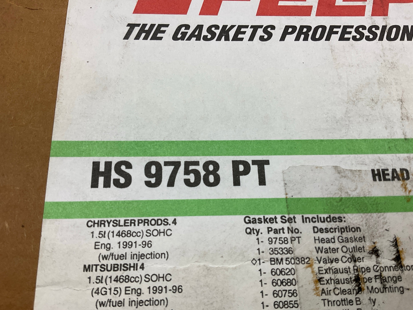 Fel-Pro HS9758PT Cylinder Head Gasket Set For 1991-96 Chrysler Mitsubishi 1.5L