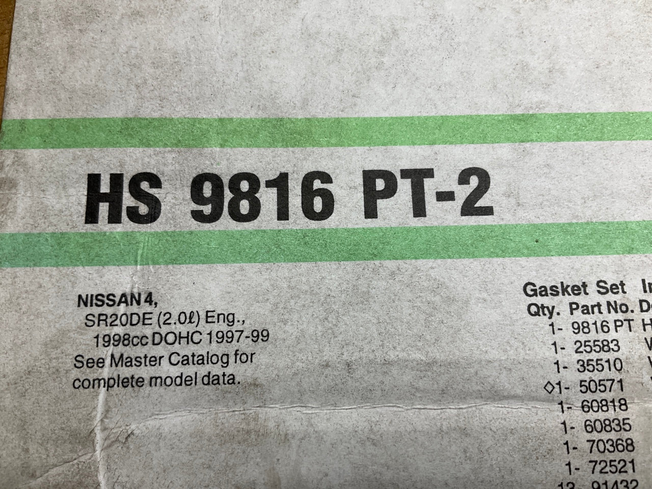 Fel-Pro HS9816PT2 Cylinder Head Gasket Set For 1997-1999 NIssan 2.0L-L4 SR20DE