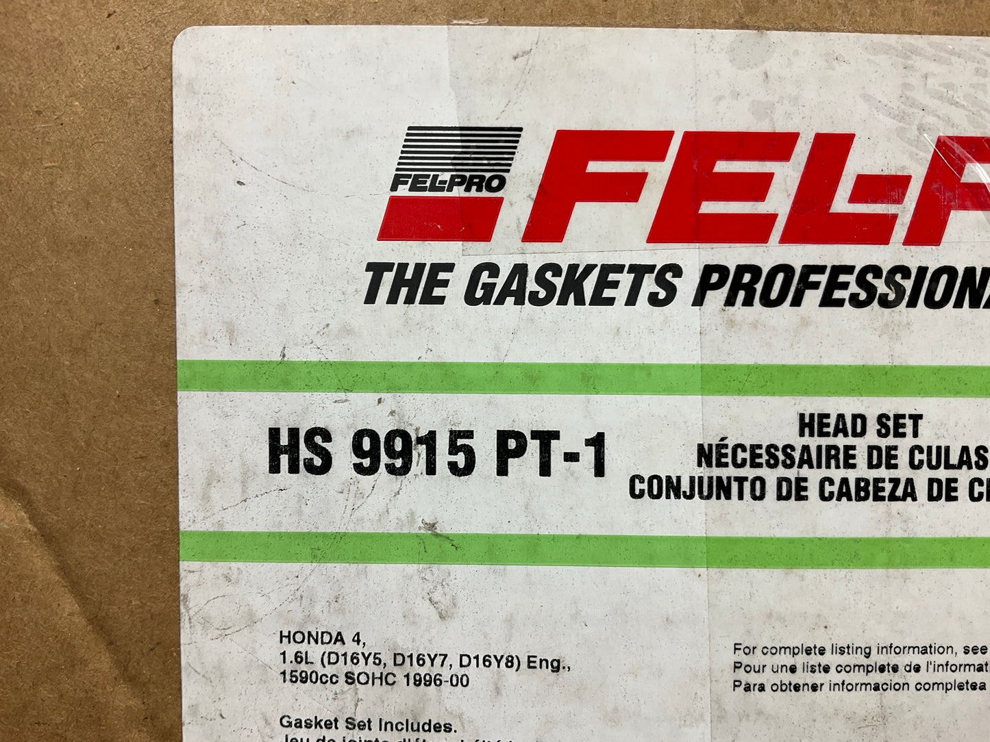 Fel-pro HS9915PT1 Cylinder Head Gasket Set 96-00 Honda Civic 97-98 Acura EL 1.6L