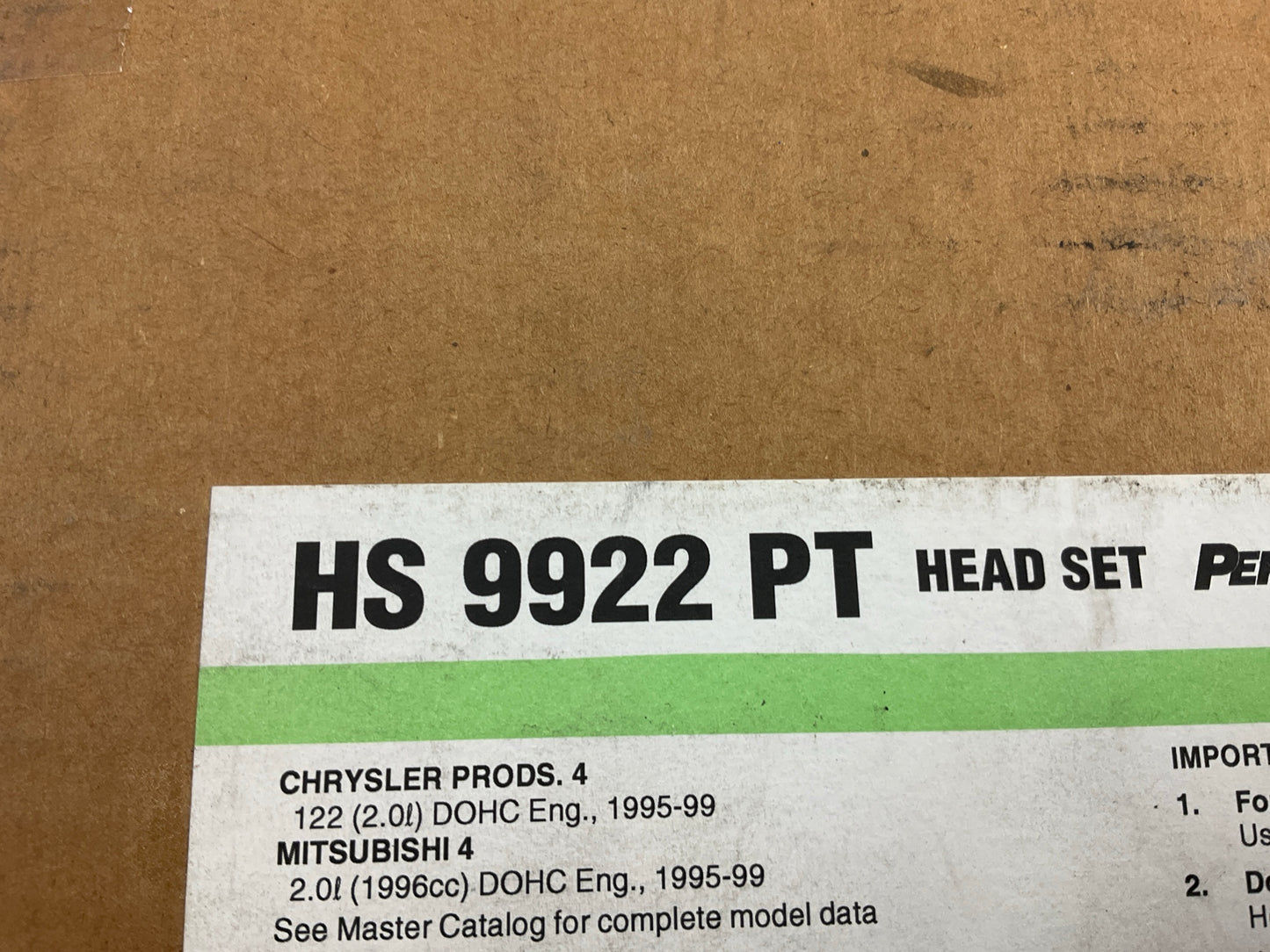 Fel-pro HS9922PT Cylinder Head Gasket Set For 1995-1999 Chrysler 2.0L