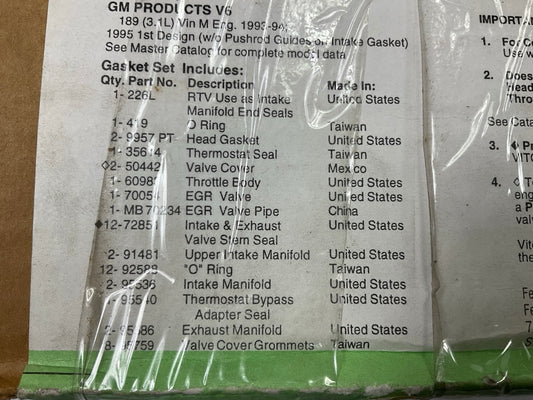 Fel-Pro HS9957PT Engine Cylinder Head Gasket Set - 1993-1999 GM 3.1L V6