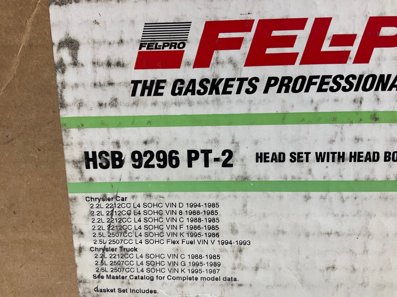 Fel-pro HSB9296PT-2 Cylinder Head Gasket Set For 1985-1995 Chrysler 2.2L 2.5L
