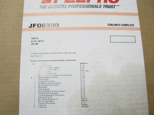 Fel-pro JF06300 Full Engine Gasket Set - 1987 Ford Truck 300 4.9L-L6