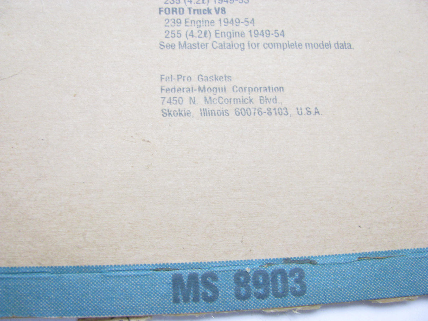 Fel-pro MS8903 LOWER Engine Intake Manifold Gasket For 48-53 Ford 239 255 L-HEAD