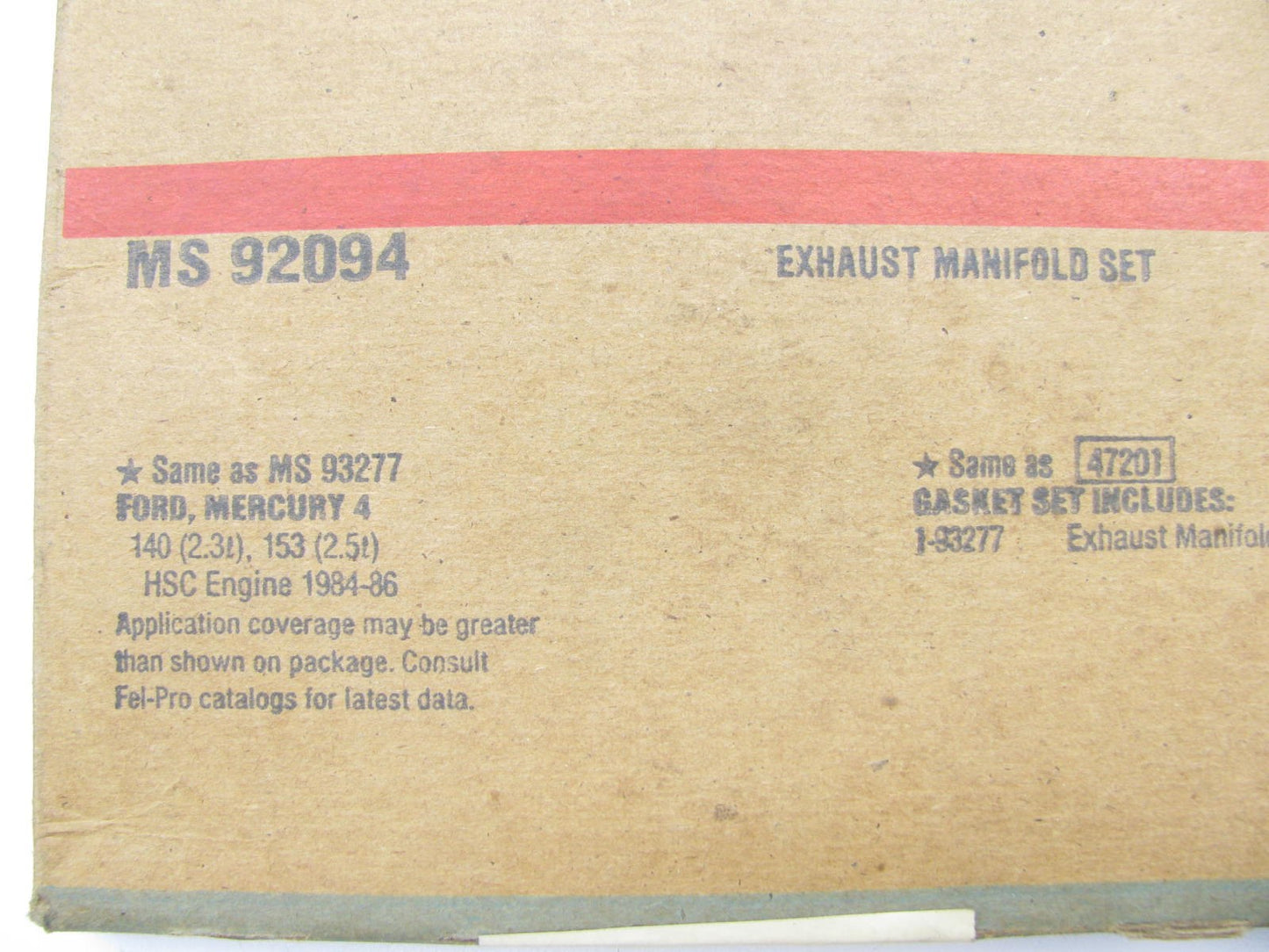 Fel-pro MS92094 Exhaust Manifold Gasket Set 1984-87 Ford Mercury 2.3L 2.5L