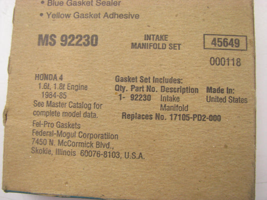 FEL-PRO MS92230 Engine Intake Manifold Gasket - 1984-1985 Honda Accord 1.6L 1.8L