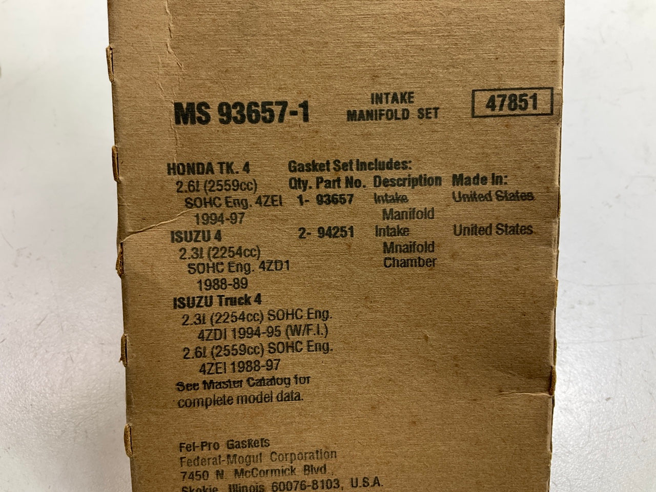 Fel-pro MS93657-1 Engine Intake Manifold Gasket Set