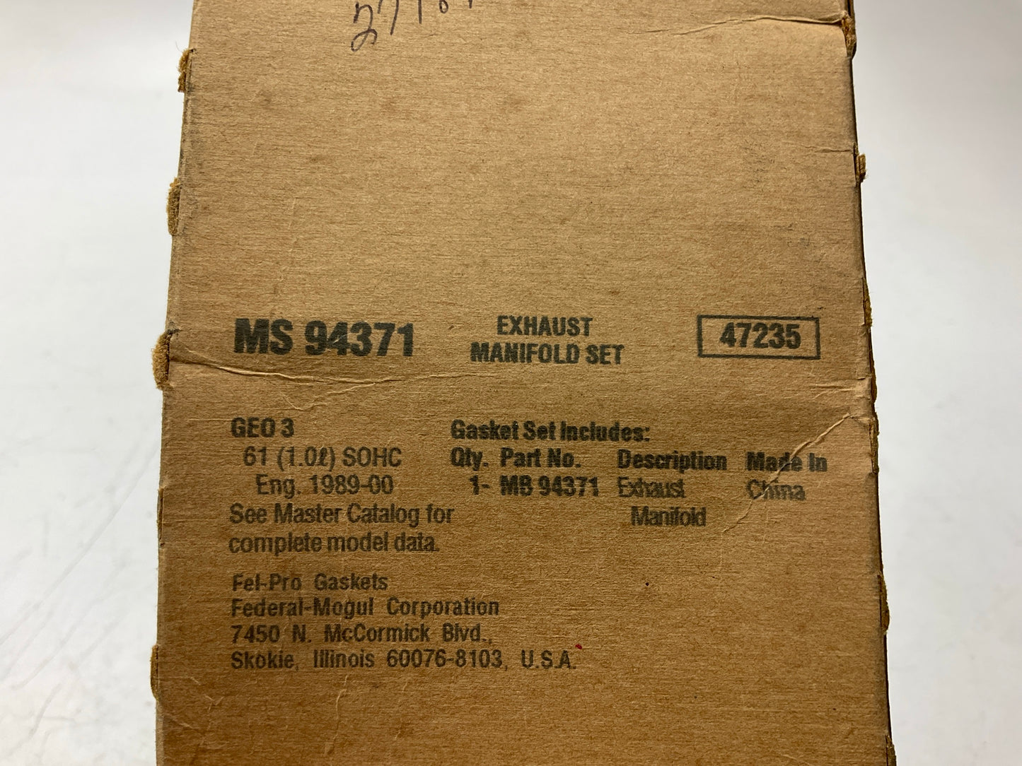 Fel-pro MS94371 Exhaust Manifold Gasket - 1989-2000 Geo Metro Firefly 1.0L 3-CYL