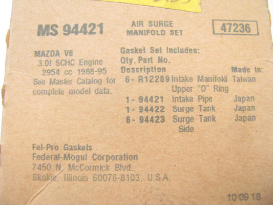 FEL-PRO MS94421 Fuel Injection Plenum Gasket Set -1988-1995 MAZDA 3.0L V6