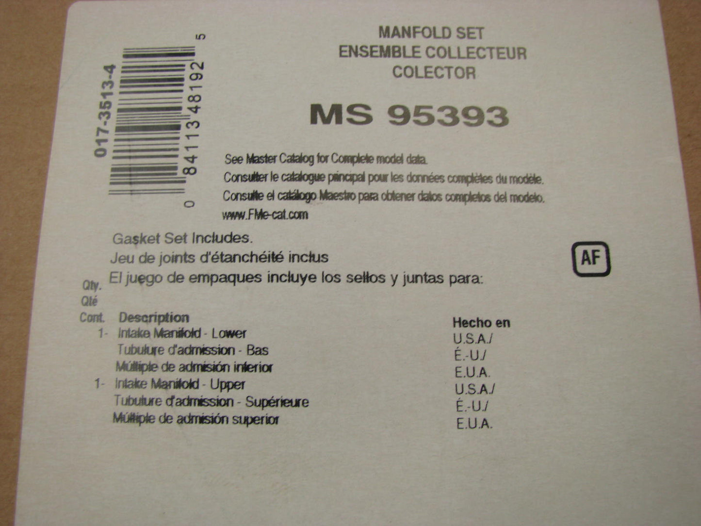 Fel-Pro MS95393 Intake Manifold Gasket Set - 1994-1997 Chevy S10 2.2L Pickup