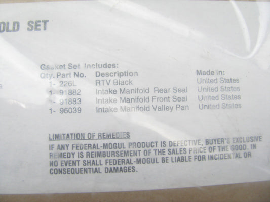 Fel-pro MS96039PB Valley Pan Gasket Set For 1985-1990 GM 307 5.0L