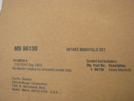 Fel-pro MS96130 Engine Intake Manifold Gasket For 03-12 Hyundai 2.0L I4
