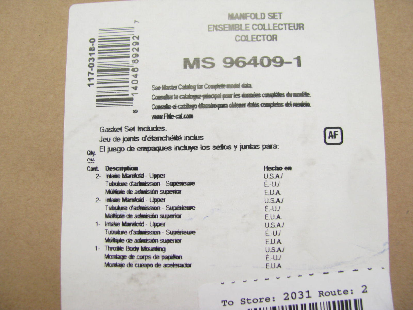 Fel-pro MS96409-1 Intake Plentum Gasket Set For 2004-2007 Saturn Vue 3.5L V6