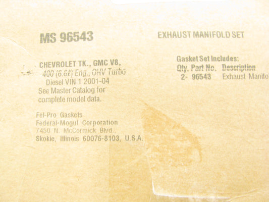 Fel-pro MS96543 Exhaust Mainfold Gasket for Chevy GMC 2001-2005 6.6L Diesel