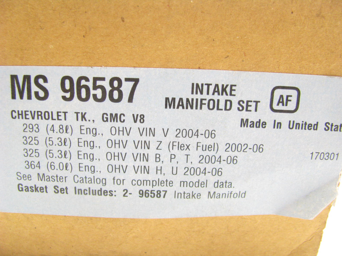 Fel-pro MS96587 Intake Manifold Gasket Set For 2002-2015 GM 4.8L 5.3L 6.0L V8