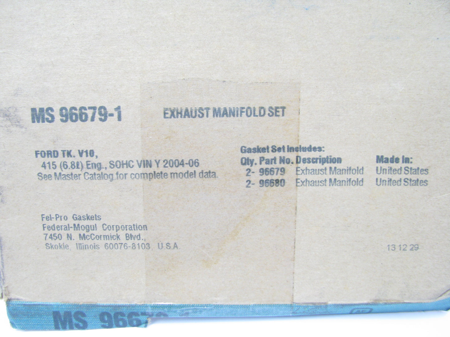 Fel-pro MS96679-1 Exhaust Manifold Gasket Set For 2005-2016 Ford 6.8L-V10