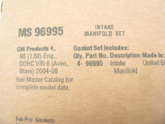 Fel-Pro MS96995 Intake Manifold Gasket Set 04-08 Chevrolet Pontiac 1.6L I4 DOHC