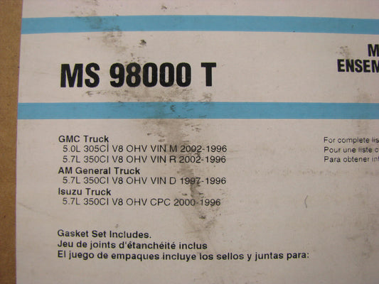 Fel-Pro MS98000T Intake Manifold Gasket Set - 1996-02 Chevrolet GM 5.0L 5.7L