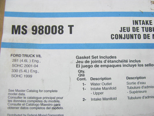 Fel-pro MS98008T Intake Manifold Gasket Set 1999-04 Ford 4.6L 5.4L - V8 SOHC