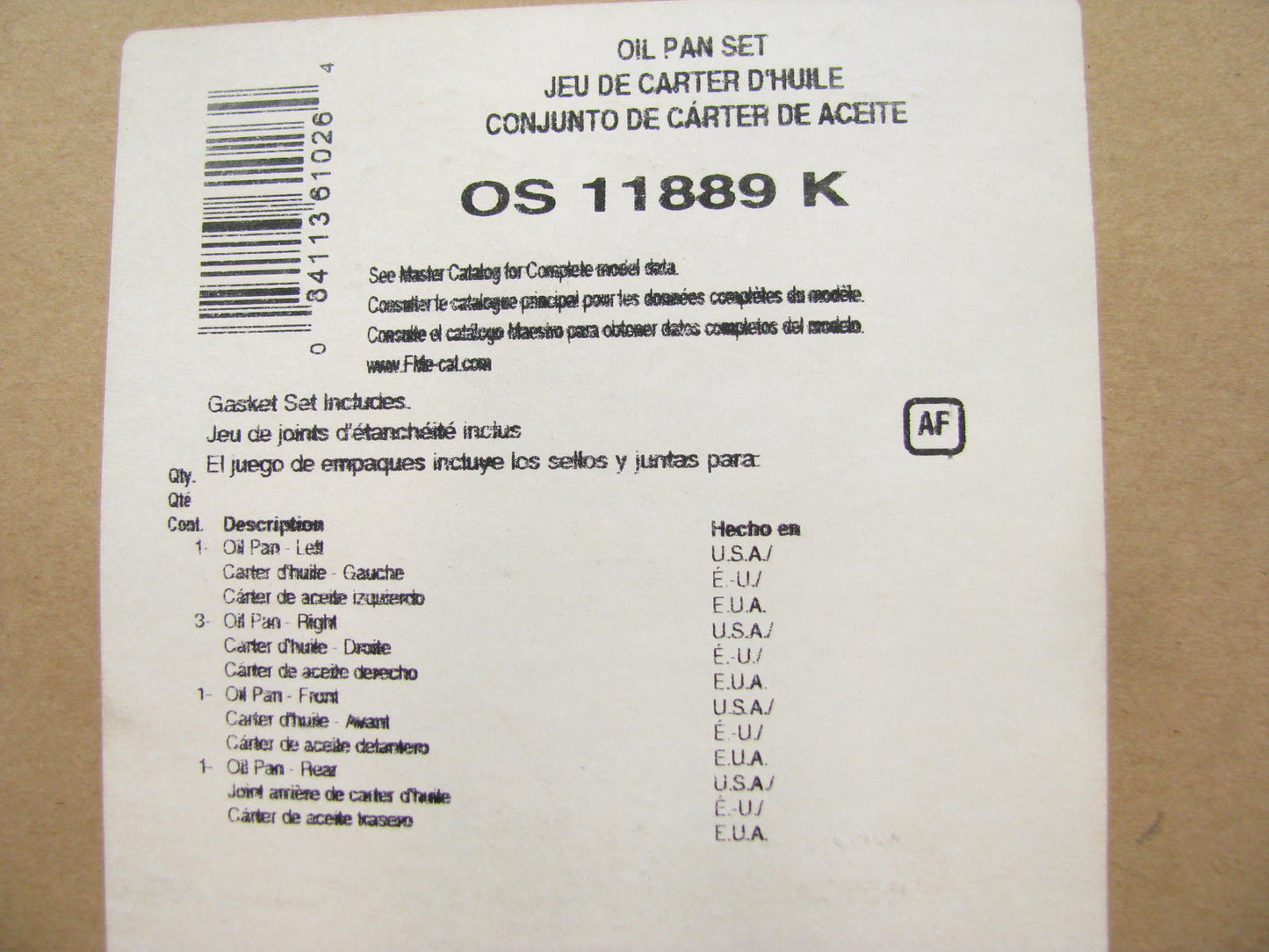 Fel-pro OS11889K Engine Oil Pan Gasket Set For Minneapolis Moline 425 451 504-L6