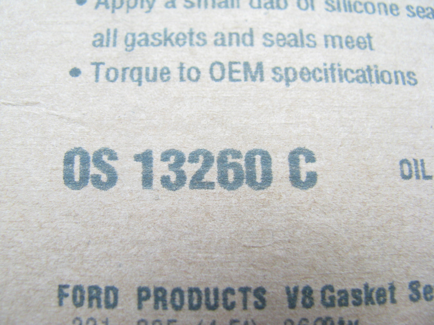 Fel-Pro OS13260C Engine Oil Pan Gasket - SBF FORD 221 225 260 289 302 V8