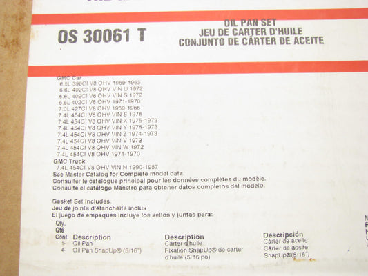 Fel-pro OS30061T Engine Oil Pan Gasket 1965-1990 Chevrolet BBC 396 402 427 454