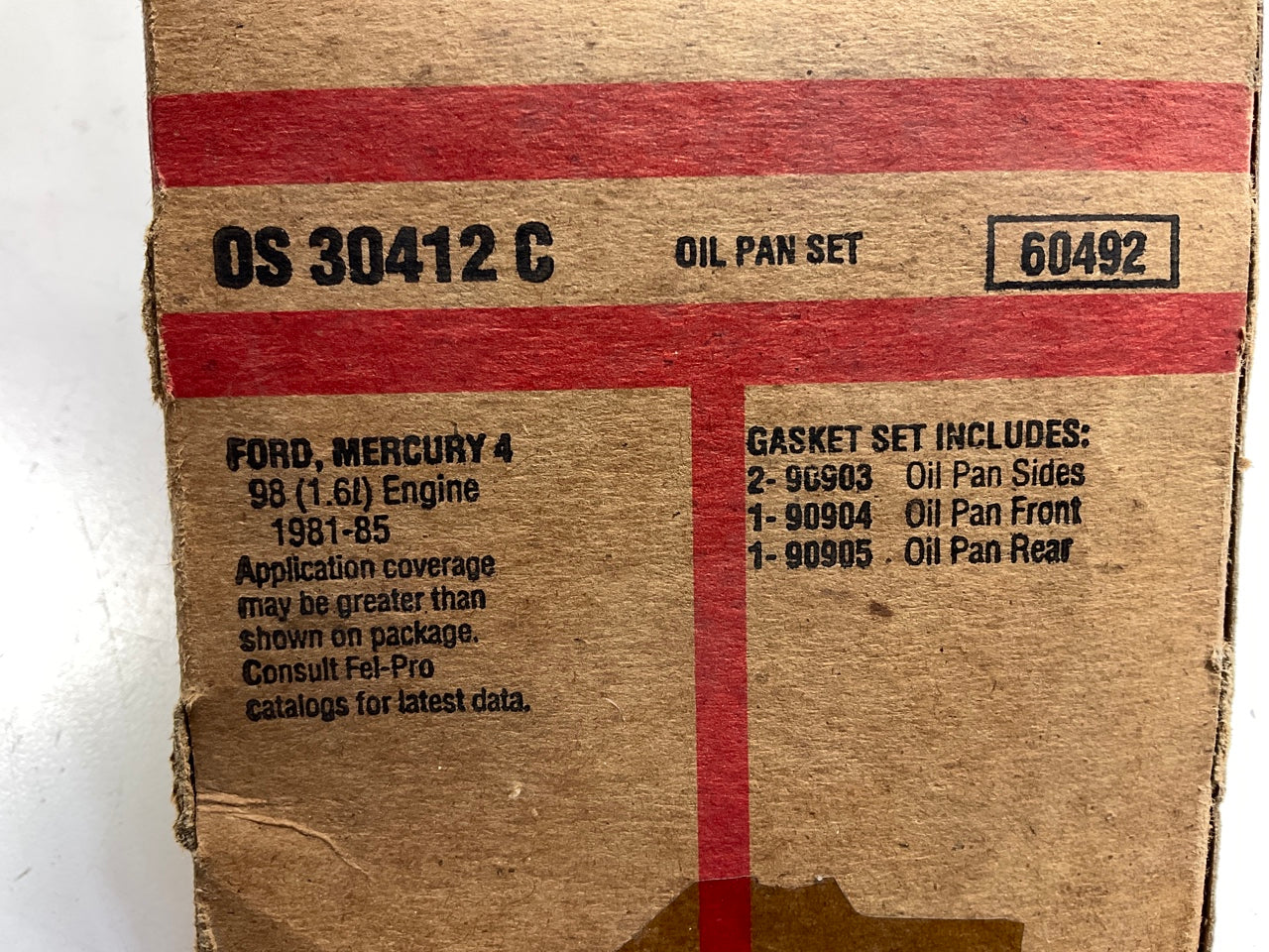 Fel-Pro OS30412C Engine Oil Pan Gasket Set 1981-85 Ford Mercury 1.6L I4 SOHC