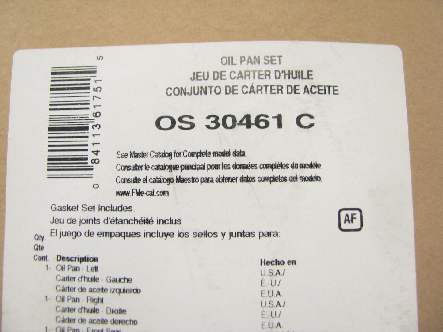 Fel-pro OS30461C Engine Oil Pan Gasket Set Ford GM International M/H Engines
