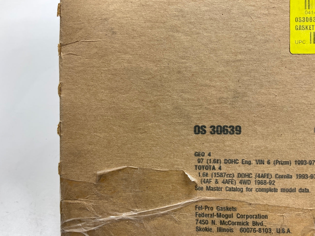 Fel-Pro OS30639 Engine Oil Pan Gasket 1988-97 Toyota Geo 1.6L I4 DOHC
