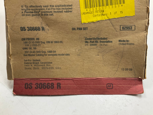 Fel-pro OS30668R Engine Oil Pan Gasket 1993-2005 Olds Buick Pontiac 3.1L 3.4L V6