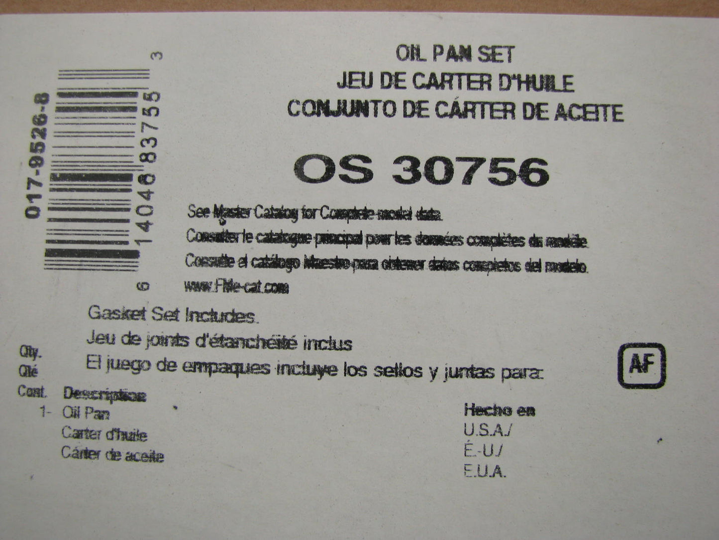 FEL-PRO OS30756 Engine Oil Pan Gasket - 04-06 Mitsubishi Outlander 2.4L SOHC