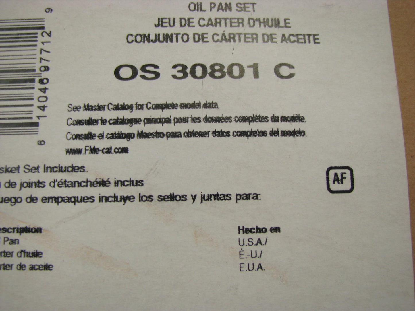 FEL-PRO OS30801C Engine Oil Pan Gasket - 99-02 Daewoo Lanos 1.5L 1.6L