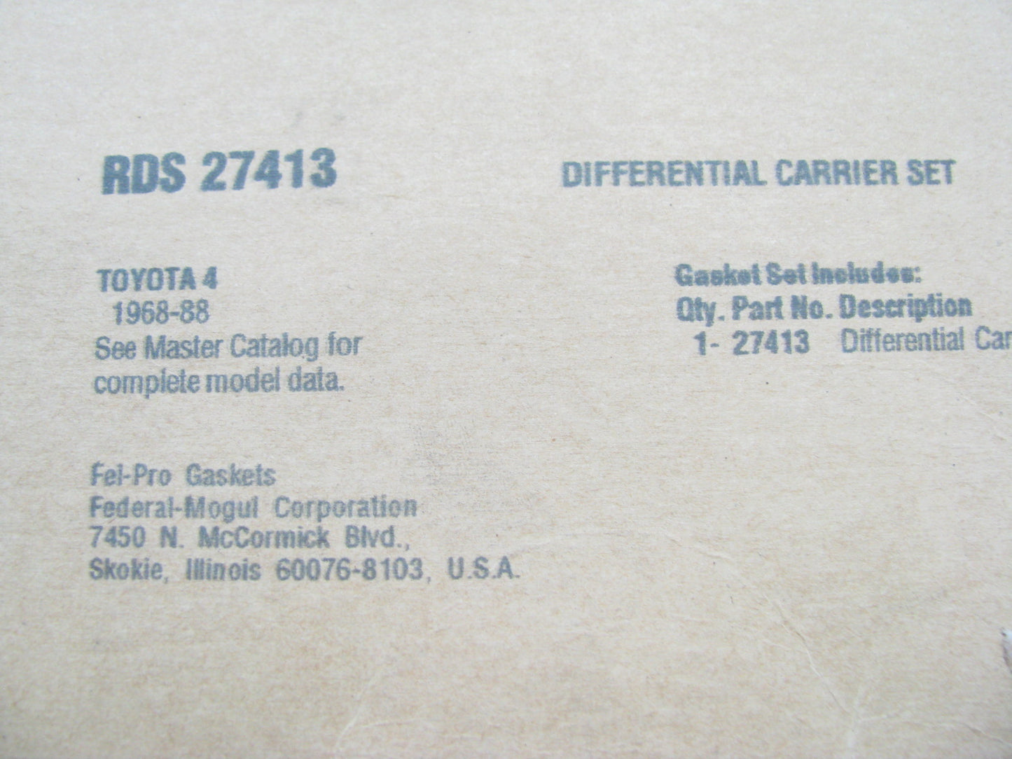 Fel-Pro RDS27413 Differential Carrier Gasket Rear