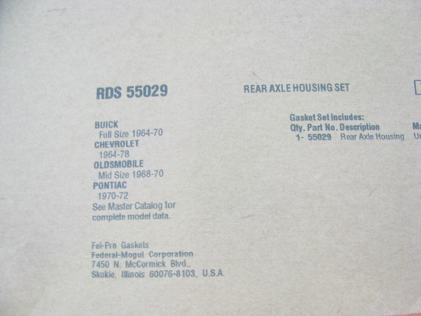 Fel-pro RDS55029 Rear Differential Cover Gasket GMC 8.875 R.G 12-BOLT