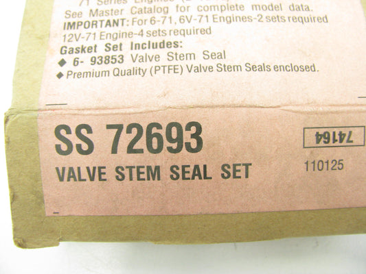 Fel-pro SS72693 Valve Stem Seal Set For 1981-1985 Ford Detroit Diesel 71 426-L6